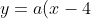 y = a(x-4)^2 + 6, \, a > 0, \,